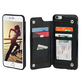 TopView Dual Rear Folio iPhone 7 Wallet Case - ID, Cash & 3 Card Slots