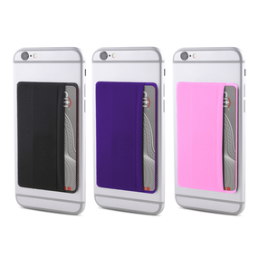 Universal Cell Phone Card Wallet with Hand Strap Finger Grip, Self Adhesive Stick On Credit Card ID Holder for all Smartphones including iPhone 7, 7 Plus, 6S, 6 Plus, Galaxy S8, S8 Plus, S7, Note 8, 5, 4
